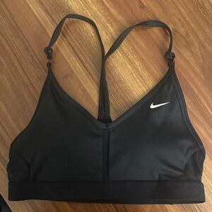 Nike Women's Black Sports Bra with White Logo